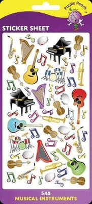 Musical Instrument Sticker Sheet