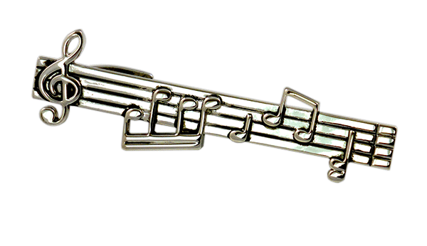 Musical Notes Tie Bar by Onyx Art