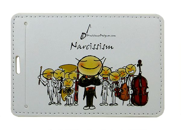 Music Themed Luggage Label – Narcissism Label | musical gifts online