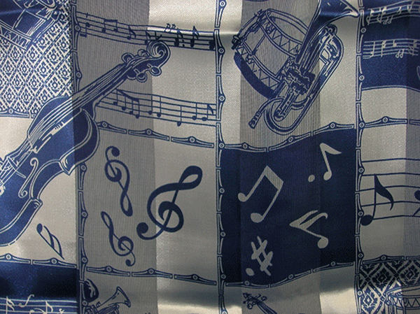 Navy & Pale Blue Instrument Scarf – Music Scarf | musical gifts online