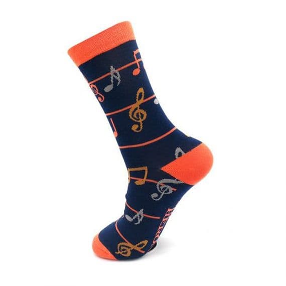 Navy Bamboo Music Socks  - Music Socks | musical gifts online