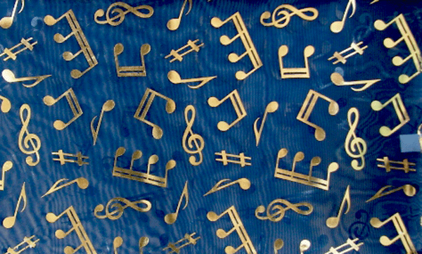 Navy Blue & Gold Music Scarf - Music Scarves | musical gifts online