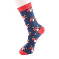 Navy Drum Socks with Red Drum Kit  - Music Socks | musical gifts online