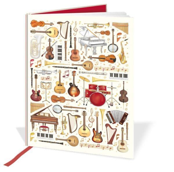 Notebook Design With Instrument A4 Musical Instrument Hardback Notebook | musical gifts online