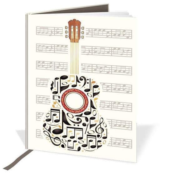 A5 Guitar Notes Music Themed Notebook - Music Stationery | musical gifts online