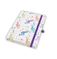 A5 Treble Clef & Music Design Notebook - Music Notebook | musical gifts online