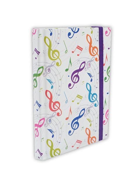 A6 Treble Clef & Music Design Notebook - Music Stationery | musical gifts online