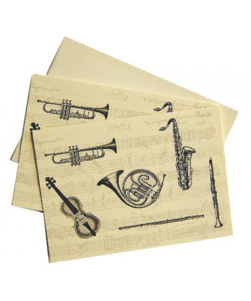 Musical Instrument Notelets – Music Stationery | musical gifts online