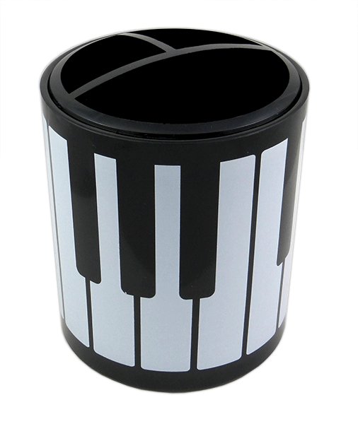 Pen Holder - Round Plastic - Keyboard