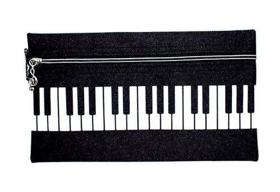 Music Pencil Case - Piano Keyboard with Side Zip | musical gifts online