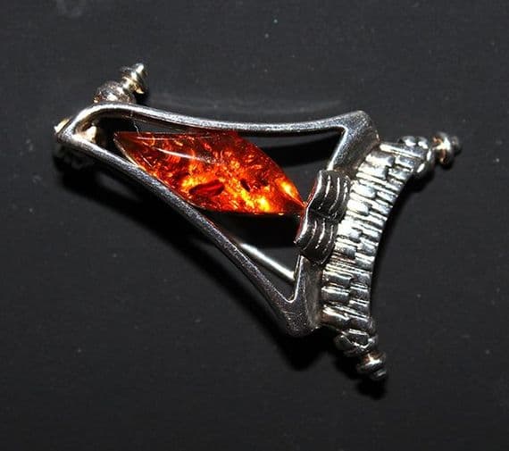 Piano Amber Brooch - Piano Music Jewellery Brooch | musical gifts online