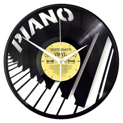 Piano Vinyl 12" LP Clock