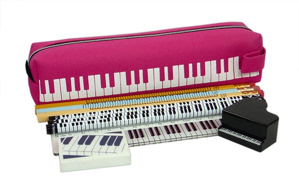 Pink Keyboard Stationery Set with 5 Pencils