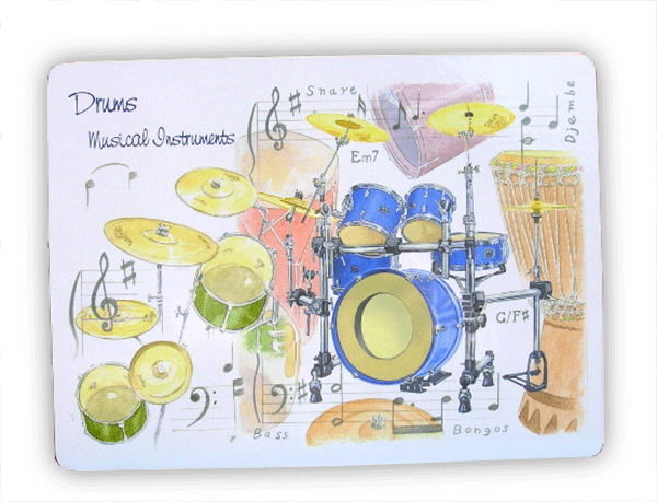 Drum Kit Placemat – Music Themed Placemat | musical gifts online