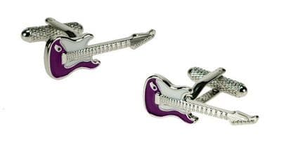 Purple Electric Guitar Cufflinks by Onyx Art