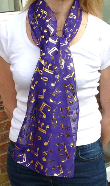 Music Purple Scarf - Scarves for Musicians | musical gifts online