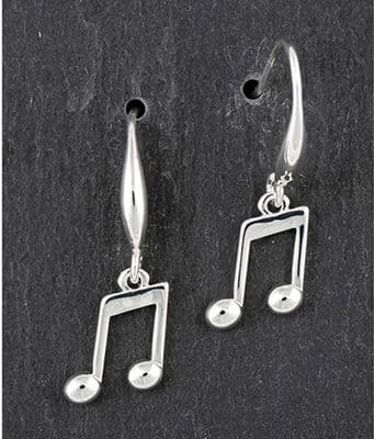 Quaver Drop Earrings (Silver Plated)