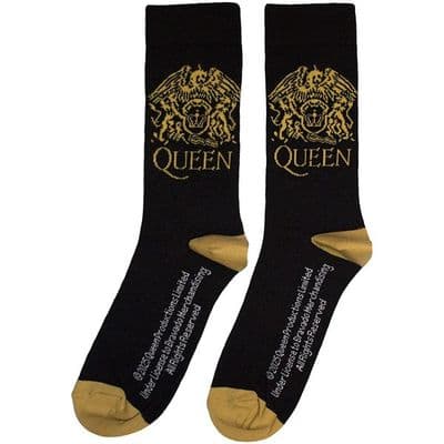 Queen Gold Crest Black Socks by RO