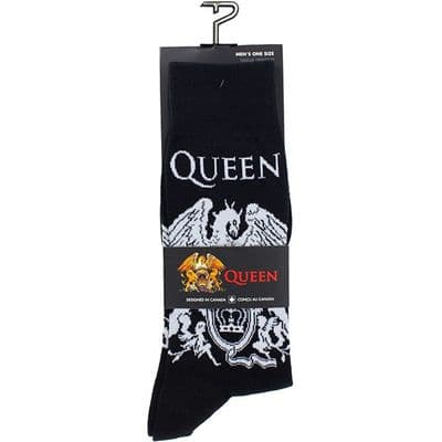 Queen White Crest  Black Socks for Men by RO