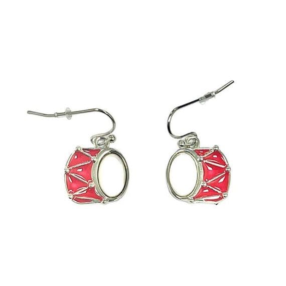 Red Drum Hook Earrings - Music Earrings | musical gifts online