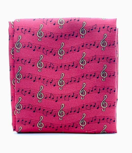 Red Music Manuscript Handkerchief - Music Gift | musical gifts online