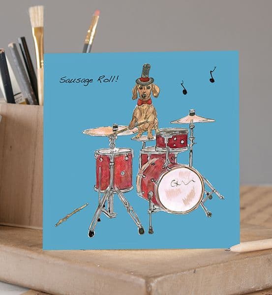 Sausage Roll! Greetings Card - Music Dog Card | musical gifts online