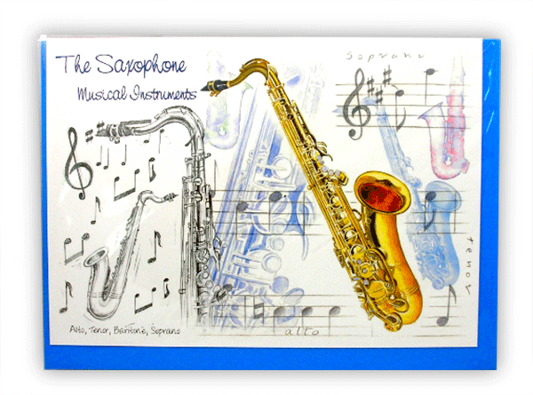 Saxophone Greetings Card – Sax Teacher Music Card | musical gifts online