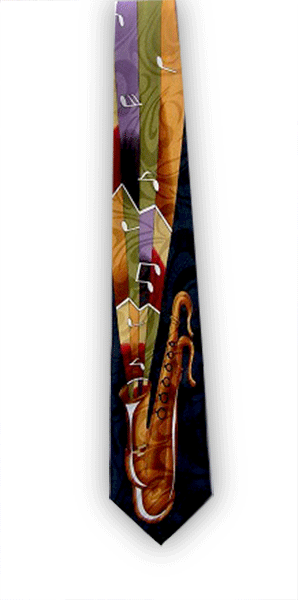 Saxophone Tie - Art Deco by Tie Studio