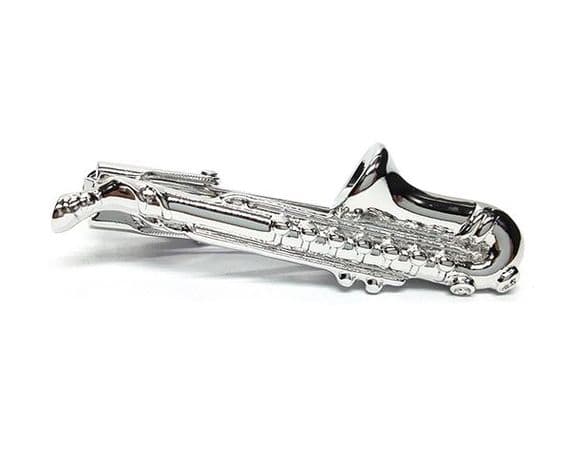 Saxophone Tie Clip by Onyx Art - Music Gift | musical gifts online