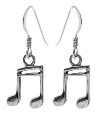 Semi-quaver Earrings In Sterling Silver by KMD