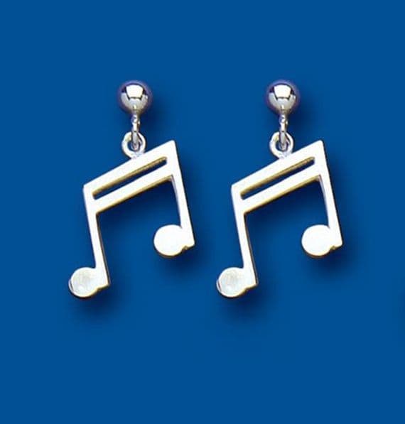 Semiquaver Sterling Silver Earrings - Music Jewellery Gift | musical gifts online
