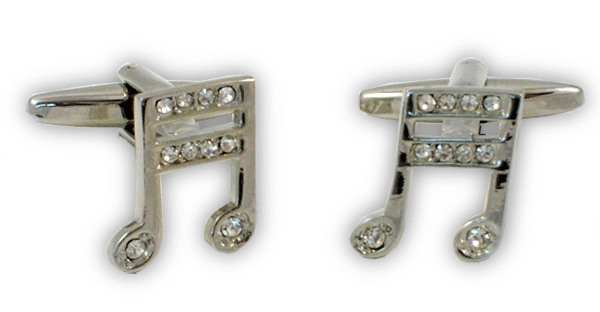 Semiquavers with Stones Cufflinks by Tie Studio