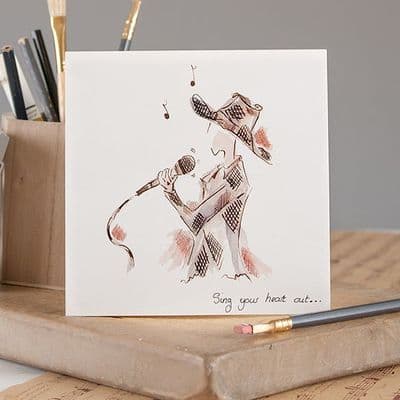Sing Your Heart Out Greetings Card by Claire Louise