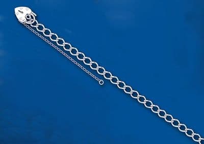 Sterling Silver Curb Link Charm Bracelet