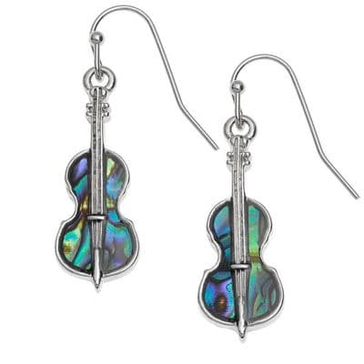 String Instrument Paua Earrings by Tide Jewellery