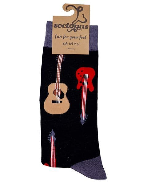 Strings Attached Black Socks - Guitar Socks | musical gifts online