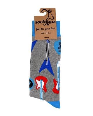 Strings Attached Grey Socks by Soctopus