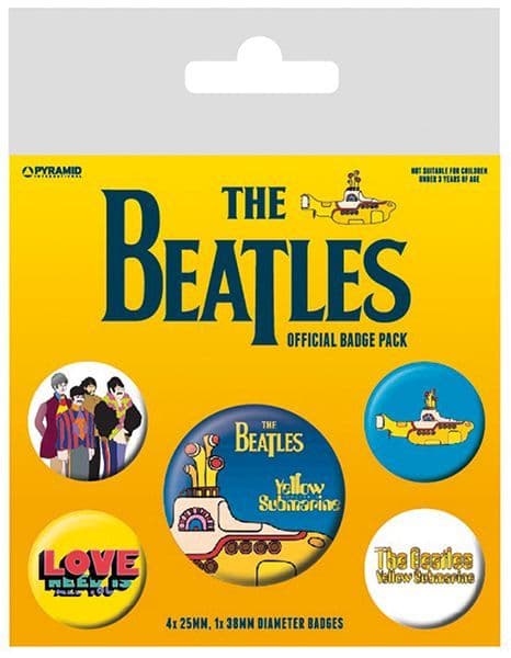 The Beatles (Yellow Submarine) Badge Pack | musical gifts online