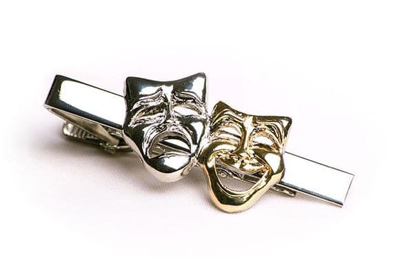 Theatre Mask Tie Clip - Music Tie Bar Gift | musical gifts online