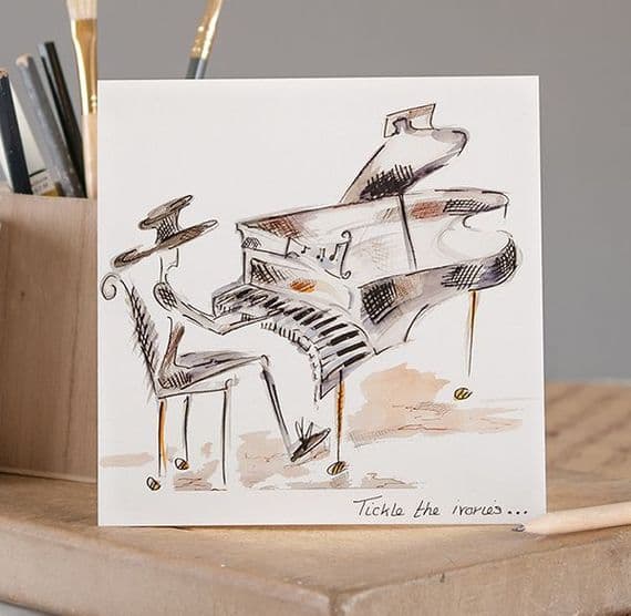 Tickle the Ivories - Piano Music Greetings Card | musical gifts online