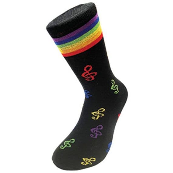 Treble Clef Multicoloured Socks Music Themed Socks musical gifts online