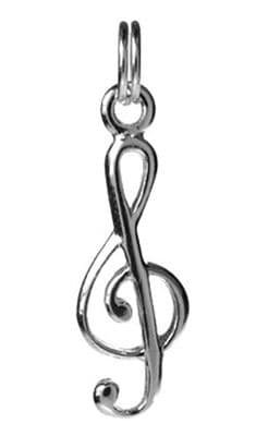Treble Clef Pendant in Sterling Silver with Chain by KMD