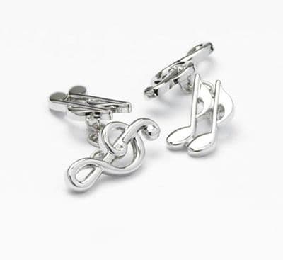 Treble Clef & Quaver Cufflinks by Onyx Art