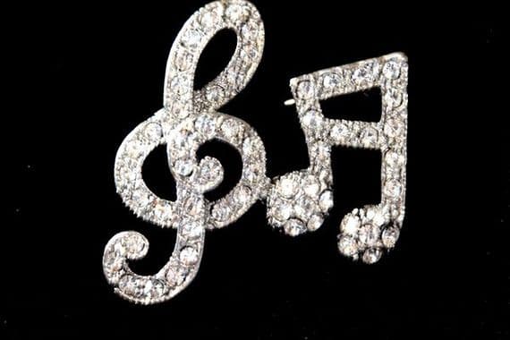 Treble Clef & Semiquaver Brooch - Music Themed Brooch | musical gifts online
