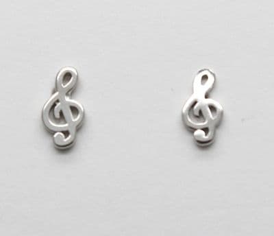Treble Clef Stud Earrings by DC