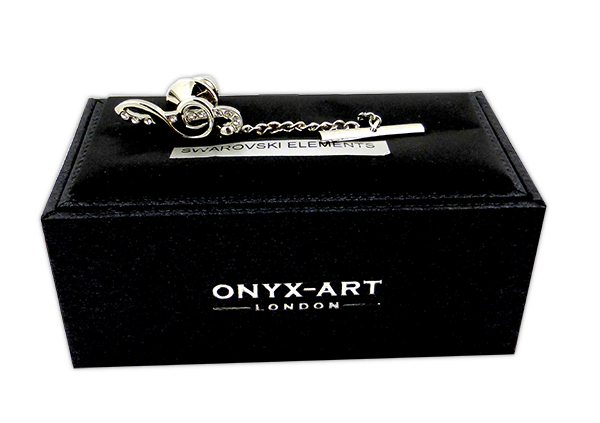 Treble Clef Tie Pin with Crystals – Music Tie Pin | musical gifts online