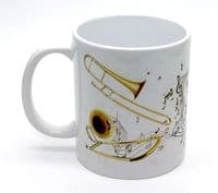 Trombone Treble Clef Designed Mug - Trombone Mug | musical gifts online