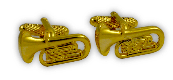 Gold Tuba Cufflinks – Music Themed Cufflinks | musical gifts online