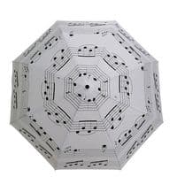 Compact Umbrella - Music Notes White with Black Notes | musical gifts online