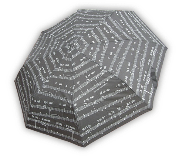 Music Black Travel Umbrella – Singing in the Rain | musical gifts online